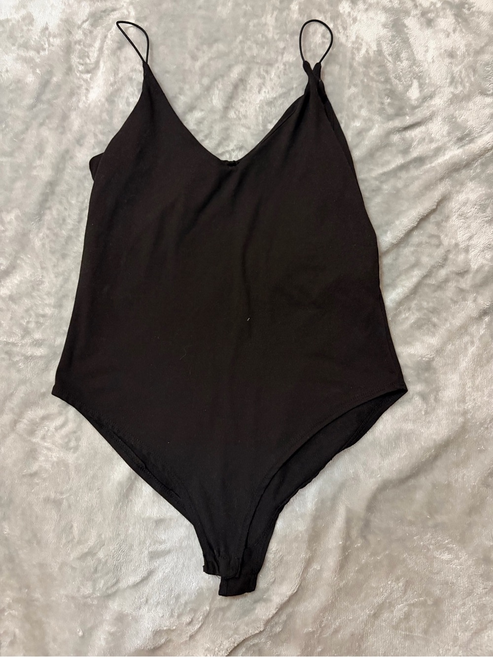 gaze Black Spaghetti-Strap One-Piece Bodysuit